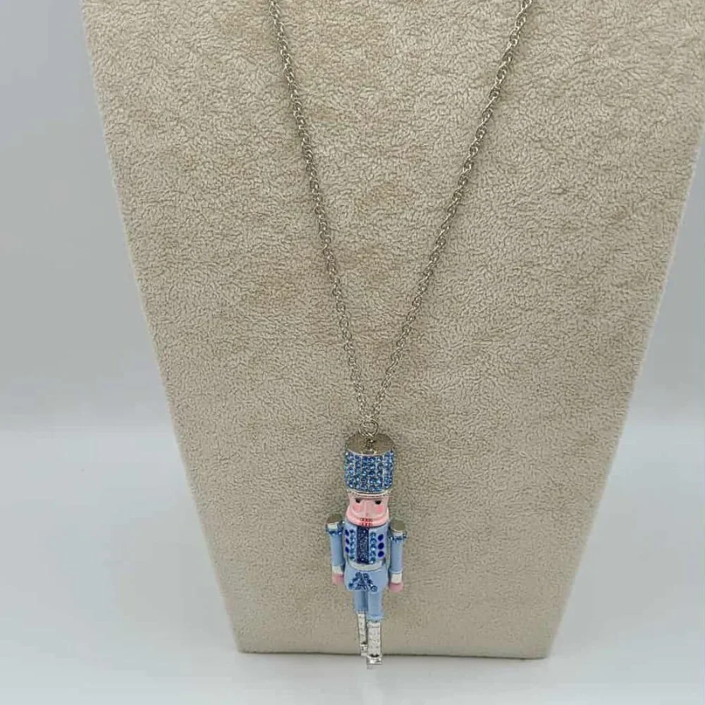 Betsey Johnson Blue Nutcracker Pendant NEW NWT